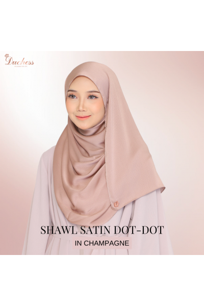 SATIN SHAWL DOT-DOT - CHAMPAGNE SATIN SHAWL DOT-DOT - CHAMPAGNE